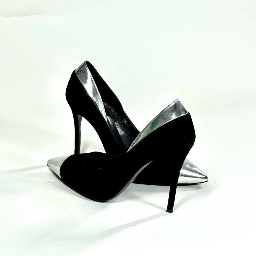 Giuseppe Zanotti Suede Black and Silver heels